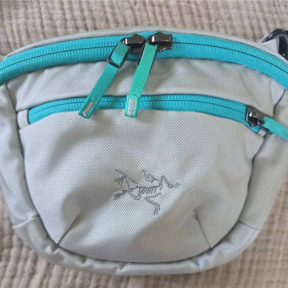 Arcteryx Maka 1 Waistpack Crossbody Bag Belt Gray Teal Logo Fanny Pack Hiking